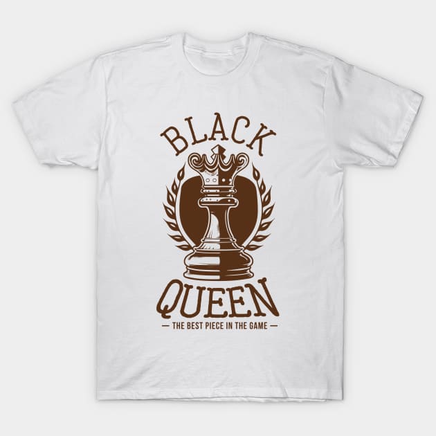 Black Queen: Chess Piece T-Shirt by PunTime